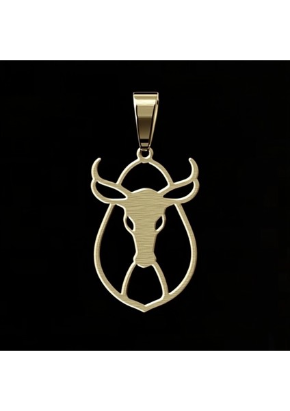8 Ayar Altın Kolye Ucu Boğa GM8229 0.5 gr