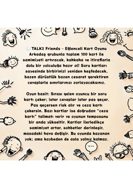 Talk2 Friends Eğlenceli Kart Oyunu modelleri
