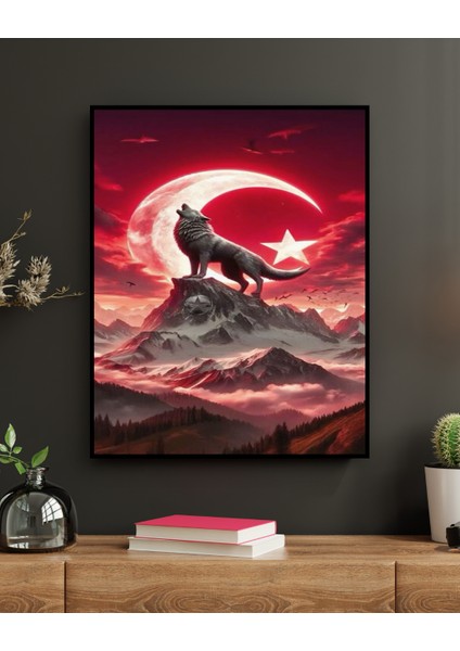 Bozkurt’un Çağrısı – Ay-Yıldızlı Cam Tablo