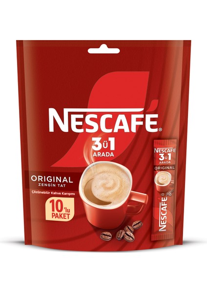 Nescafé 3'ü 1 Arada Original 10'lu x 10 Adet fiyatları
