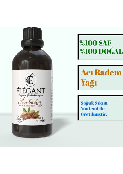 Acıbadem Yağı 30 ml - %100 Saf ve Doğal - Soğuk Sıkım Yağ