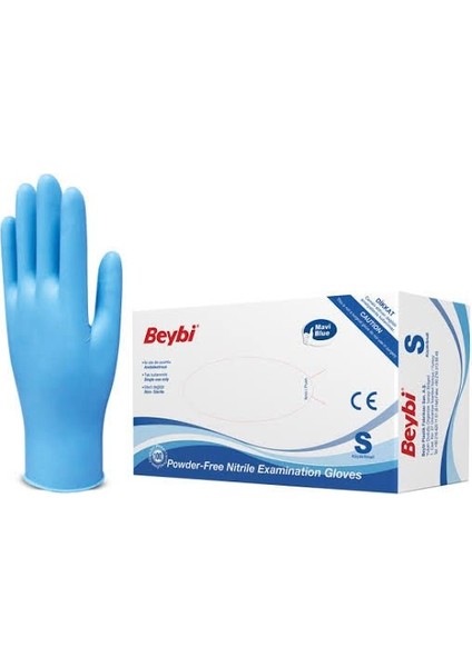 5 Kutu Pudrasız Mavi Nitril Muayene Eldiveni- Small Beden modelleri