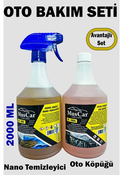 Oto Bakım Seti – Nano Temizleyici + Cilalı Fırçasız Oto Köpüğü