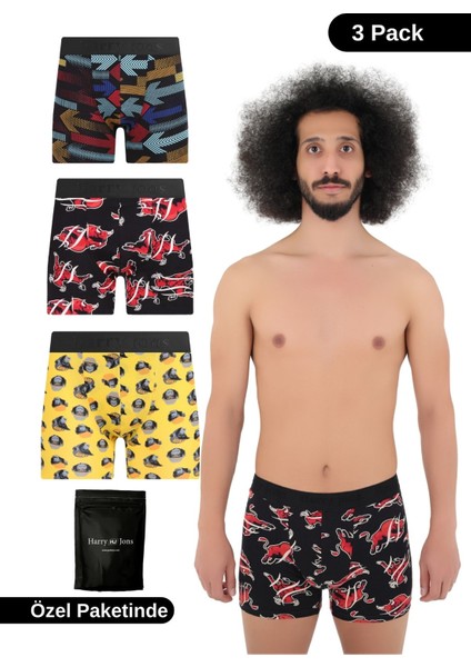 Erkek 3'lü Boxer 1. Sınıf Kumaş Premium Paket Özel Dizayn. Düz Likralı Boxer Şort Çeyizlik Hediyelik