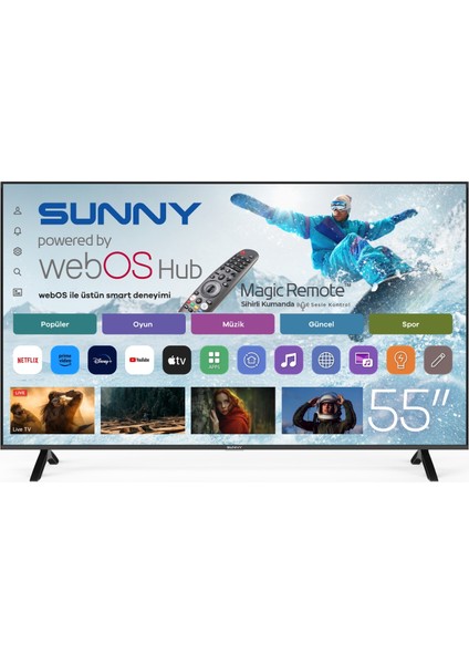 SN55FMN252 55" 139 Ekran Uydu Alıcılı 4K Ultra HD Smart webOS LED TV
