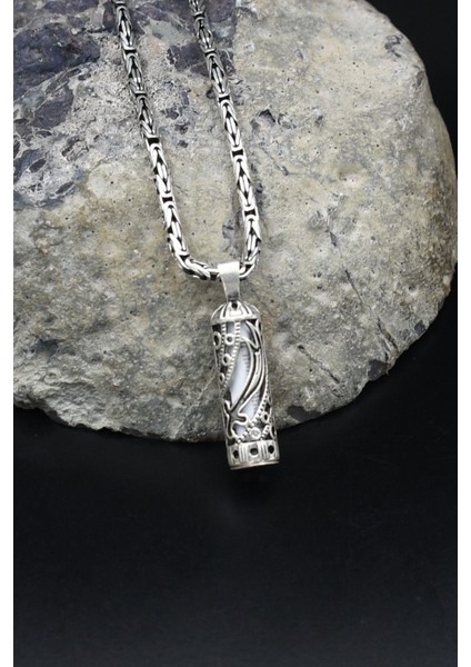 Hz. Ali Zülfikar Kılıcı Cevşen 925 Ayar Gümüş Kolye Kral Zincir 2mm 902186