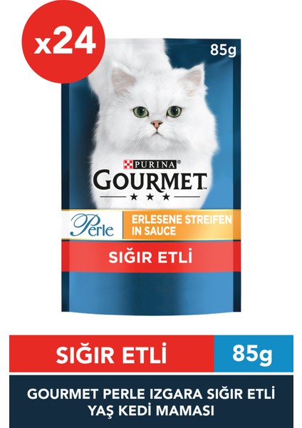 Purina Gourmet Perle 24 Adet Izgara Sığır Kedi Konservesi 85 gr