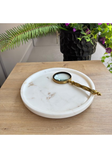 Beyaz Mermer Gold Top Ayaklısunumluk, Beyaz Mermer Ayaklı Sunum Tabağı fiyatları