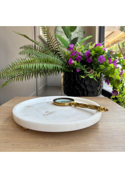 Beyaz Mermer Gold Top Ayaklısunumluk, Beyaz Mermer Ayaklı Sunum Tabağı modelleri