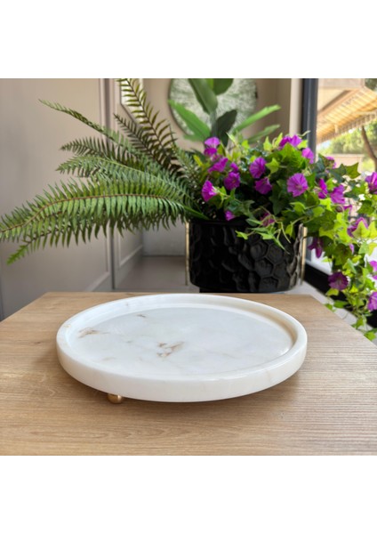 Beyaz Mermer Gold Top Ayaklısunumluk, Beyaz Mermer Ayaklı Sunum Tabağı fırsatları