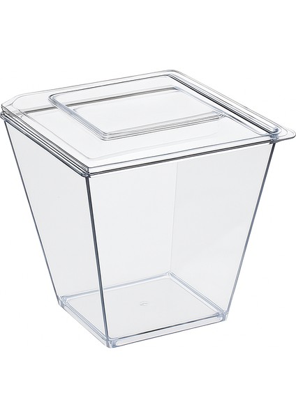 Prizma Mika Plastik+Kapak Küp Sunum Kase 200CC 50 Adet Mika Prizma modelleri