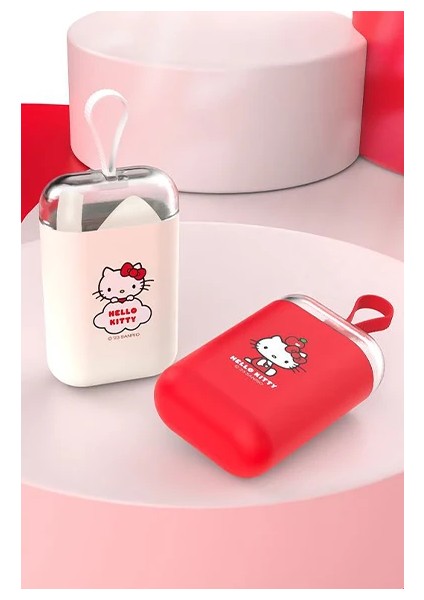 Sanrio Lisanslı Hello Kitty Elma Koleksiyonu Taşıma Kutulu Taşınabilir Pipet