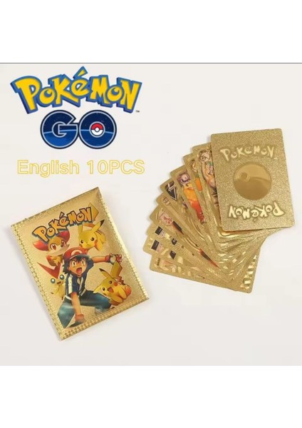 Pokemon Kartlar Flex Kırılmaz Altın Pokemon Kart 1 Paket 10 Adet Parlak Kart Cep Boy Paket Pokekart modelleri