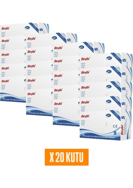 20 Kutu Pudrasız Mavi Nitril Muayene Eldiveni- Small Beden fiyatları