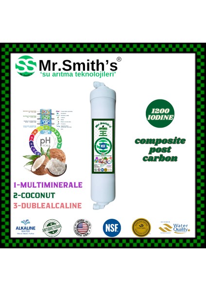 Mr.smith's Home Concept Kompozit (Coconut Tatlandırıcı Multimineral Dublealkali )Filtreli Su Arıtma Cihazı indirimleri