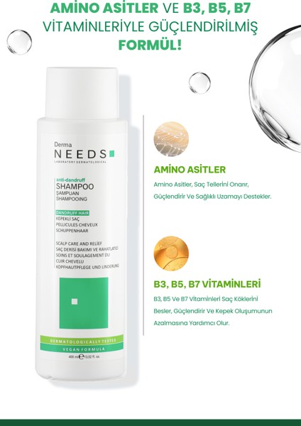 Kepek Arındırıcı Şampuan 400ML | Arındırıcı |b3 B5 B7 Vitaminli, Amino Asitli | Sülfatsız fırsatları