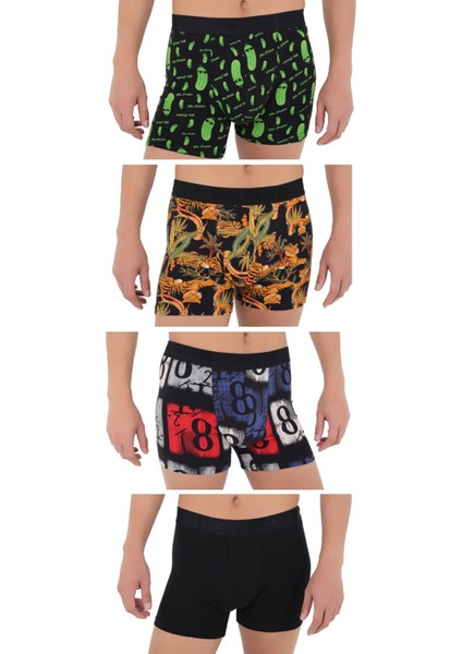 Erkek 5'li Desenli Renkli Pamuklu Premium Paket Boxer indirimleri