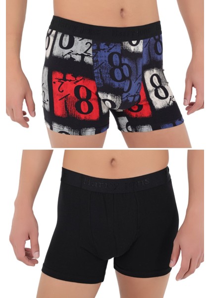 Erkek 5'li Desenli Renkli Pamuklu Premium Paket Boxer