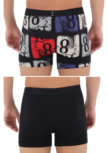 Erkek 5'li Desenli Renkli Pamuklu Premium Paket Boxer