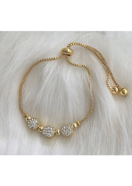 Asansörlü Çelik 3 Taş Bileklik