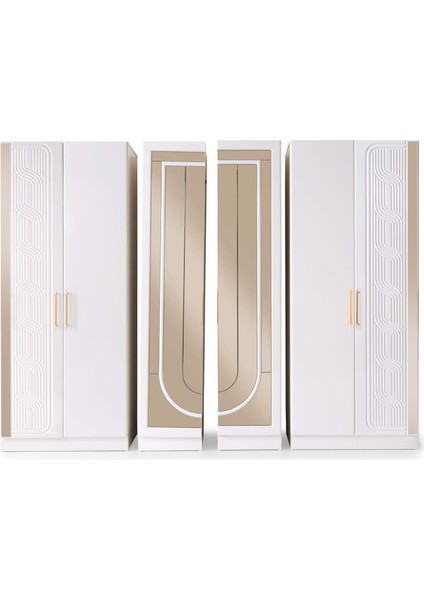 Kaliforniya 6 Kapaklı Gardırop %100 Mdf