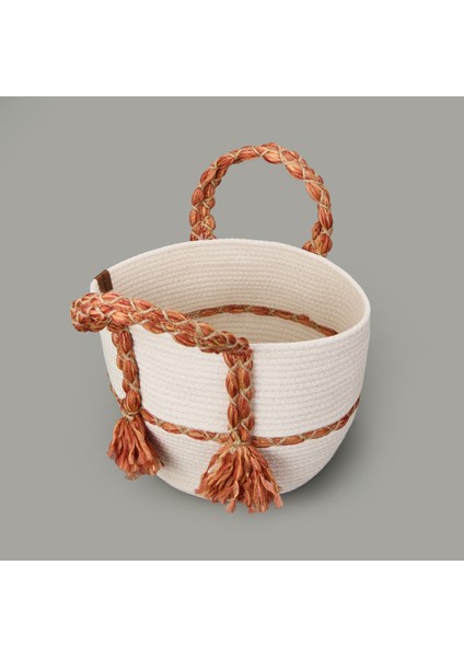 Urban Delight Dekoratif Sepet - Krem / Turuncu - 25X21 cm modelleri