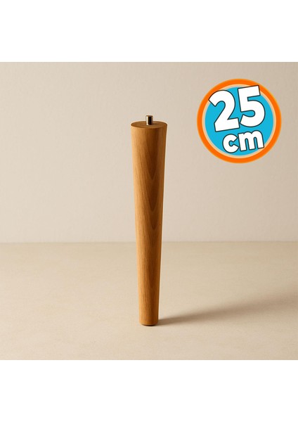 Sehpa Masa Ayağı Ham Doğal Ahşap Kahverengi Boyalı Mobilya Kanepe Modern Bohem Ayakları 25 cm