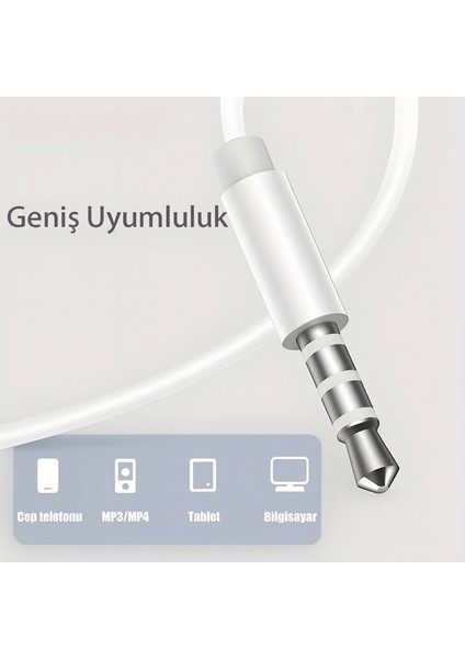 Kulakiçi Mikrofonlu Kablolu Kulaklık Beyaz Jak Girişli 3.5 Samsung Iphone Xiomi Redmi Oppo Tecno Huawei Telefonlarla Uyumludur fırsatları