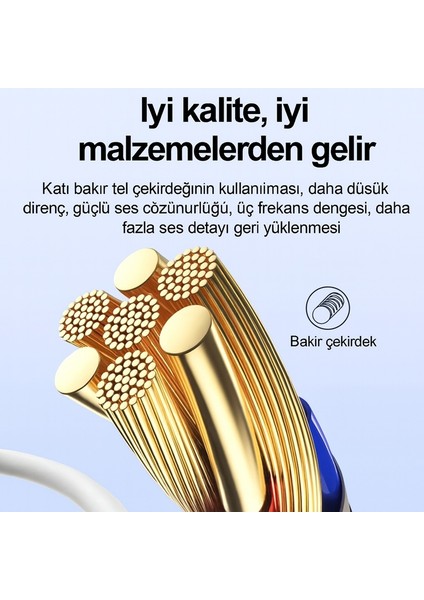 Kulakiçi Mikrofonlu Kablolu Kulaklık Beyaz Jak Girişli 3.5 Samsung Iphone Xiomi Redmi Oppo Tecno Huawei Telefonlarla Uyumludur