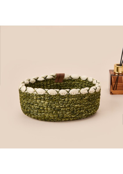 Green Culture Dekoratif Sepet - Krem / Yeşil - 21X8 cm fiyatları