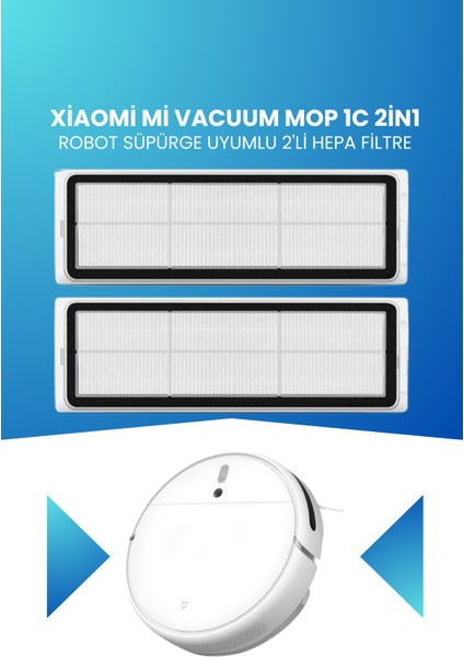 Xiaomi Mi Vacuum Mop 1c 2in1 Robot Süpürge Uyumlu 2'li Hepa Filtre STYTJ01ZHM