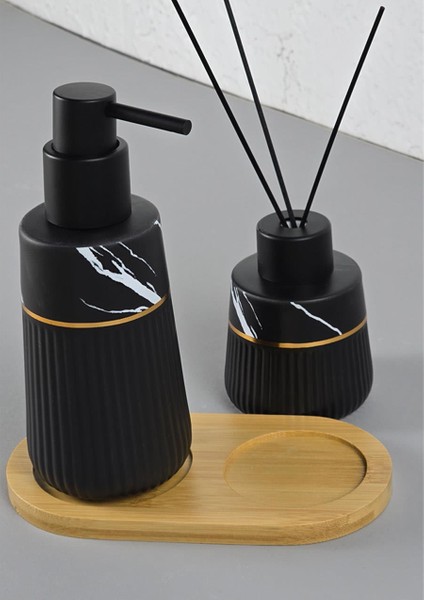 Sıvı Sabunluk Seti Seramik Wc Banyo Lavabo Kokusu Takımı