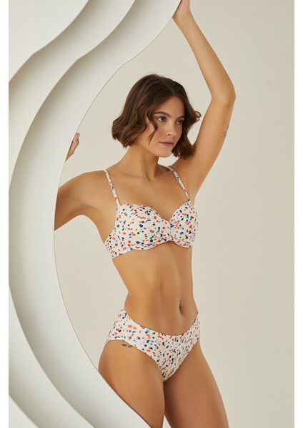 Renkli Puantiyeli Kaplı Bikini Takımı