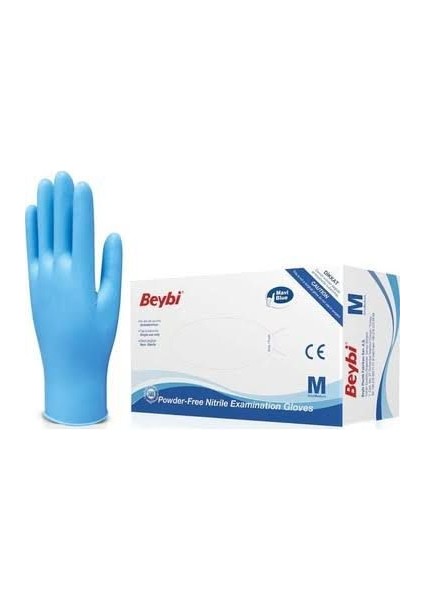 5 Kutu Pudrasız Mavi Nitril Muayene Eldiveni- Medium Beden modelleri