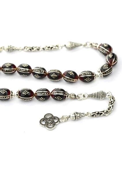 Beyzi Kesim Karpuz Baklava Işleme Oltu Taşı ve Galalith Zaza Tespih