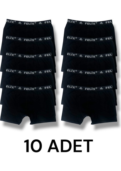 Pamuklu Likralı Erkek Boxer 10'lu Paket