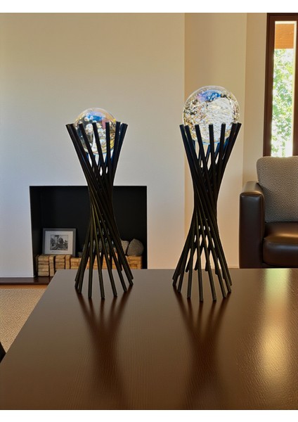 Aksesuar Biblo Ikili Metal Siyah Kaplamalı Taban Taşlı Biblo Aksoylar Home Avm fiyatları