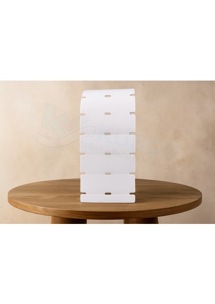 1 Adet 38MMX100MM 500'LÜK Orta Delikli/çentikli Lamine Karton Raf Etiketi / Kuşçu Etiket fiyatları