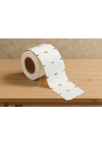 1 Adet 38MMX100MM 500'LÜK Orta Delikli/çentikli Lamine Karton Raf Etiketi / Kuşçu Etiket modelleri