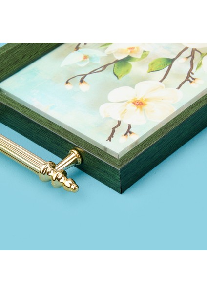 Kitchen Mini Çiçekli Tepsi - Renkli - 29X18 cm modelleri