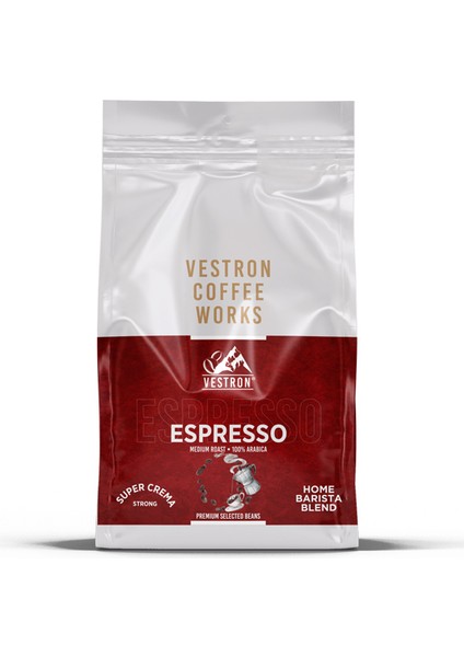 Espresso Home Barista Blend Süper Crema Strong 500GR Çekirdek Kahve Arabica Medium Roast