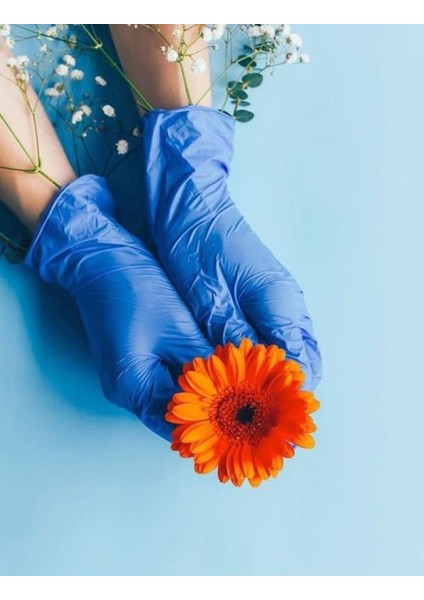 15 Kutu Pudrasız Mavi Nitril Muayene Eldiveni- Medium Beden