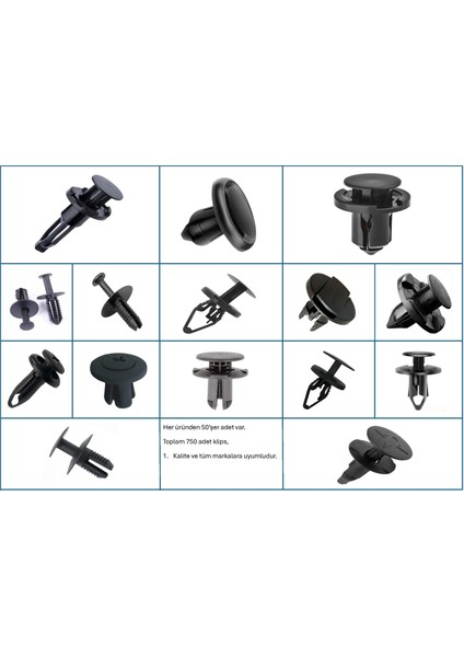 Mekanik Atölyeler Için Klips Seti Kutu Hediyeli modelleri