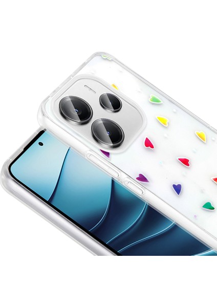 Xiaomi Redmi Note 14 Uyumlu Kılıf Şeffaf Folk Sert Kapak Figürlü Kalp fiyatları