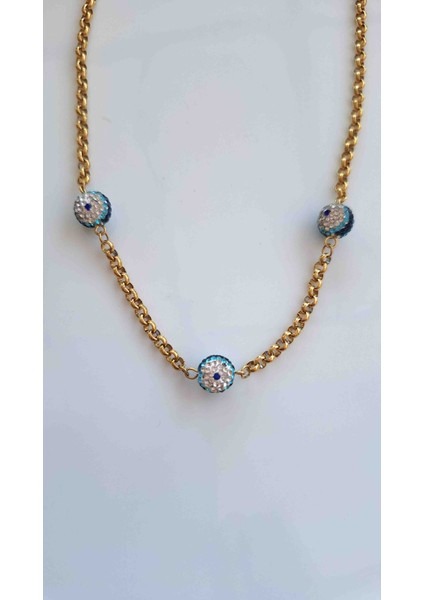 Çelik Nazar Boncuk Detaylı Kolye fiyatları