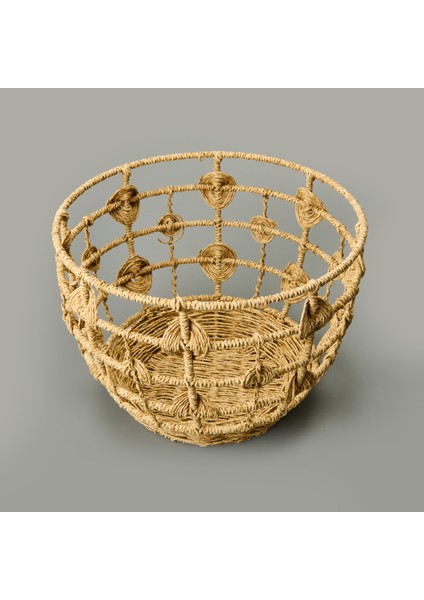 Sun Madness Örgü Dekoratif Sepet - Bej - 35X25 cm modelleri