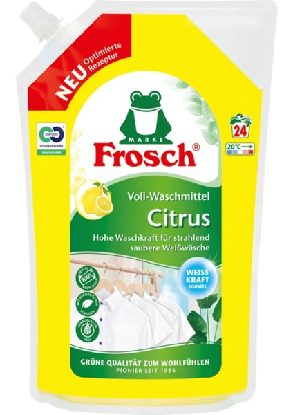 Voll‑waschmittel Citrus 1,8 L – Beyazlar Için Yüksek Yıkama Gücü, Limon Ferahlığı 24 Yıkama