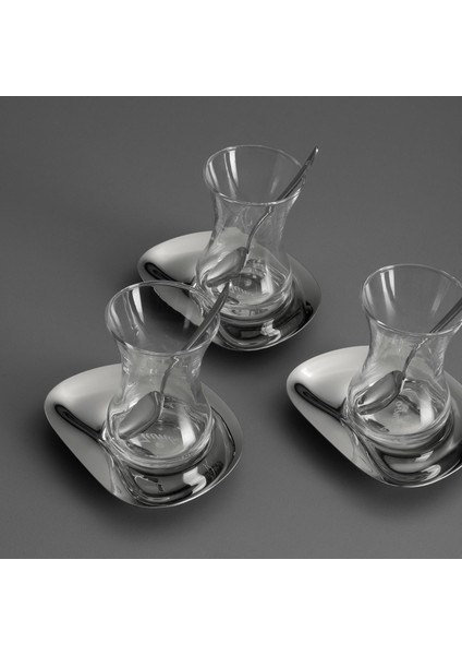 Moon 18 Parça 6 Kişilik Çelik Çay Seti fiyatları