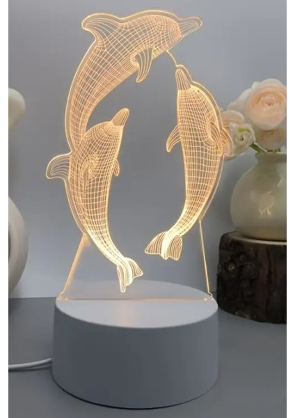 Yunus Şeklinde Gece Lambası LED Dekor Aydınlatma Gece Lambası fırsatları