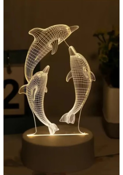 Yunus Şeklinde Gece Lambası LED Dekor Aydınlatma Gece Lambası